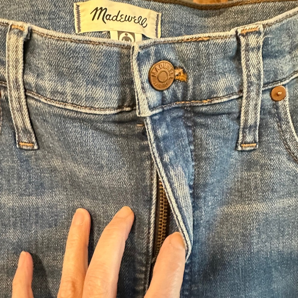 Madewell Stovepipe Jeans Women Blue High Rise Straight Leg Denim Classic 30 - Picture 3 of 8